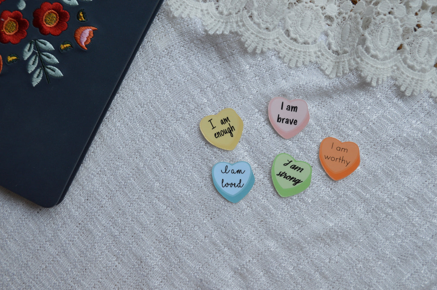 Positive Affirmation Heart Sticker Pack, Positive Affirmations, Heart Stickers, Sticker Pack