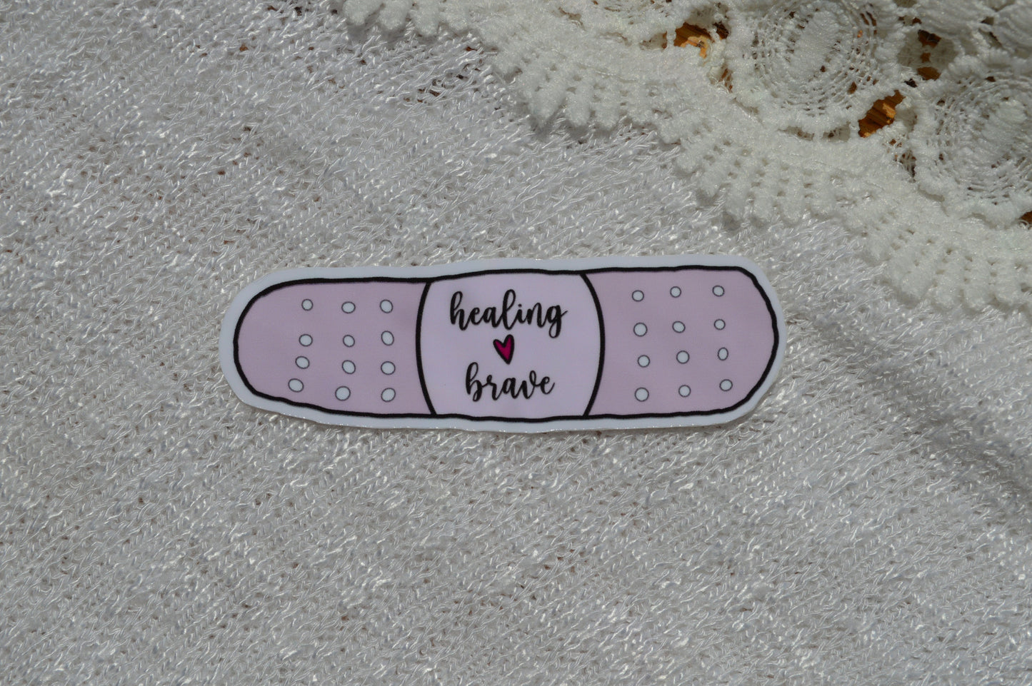 Healing Brave Sticker, Bandaid Sticker, Mental Health Awareness, Awareness Decal