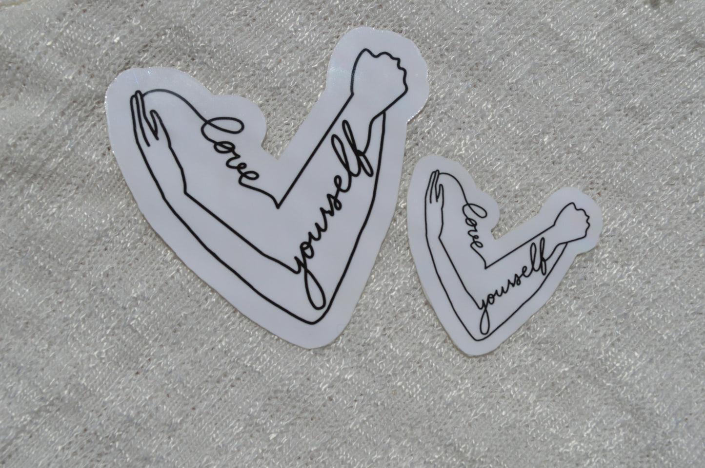 Love Yourself Heart Sticker, Hug Sticker, Self Love, Heart Decal, Positive Quote Sticker