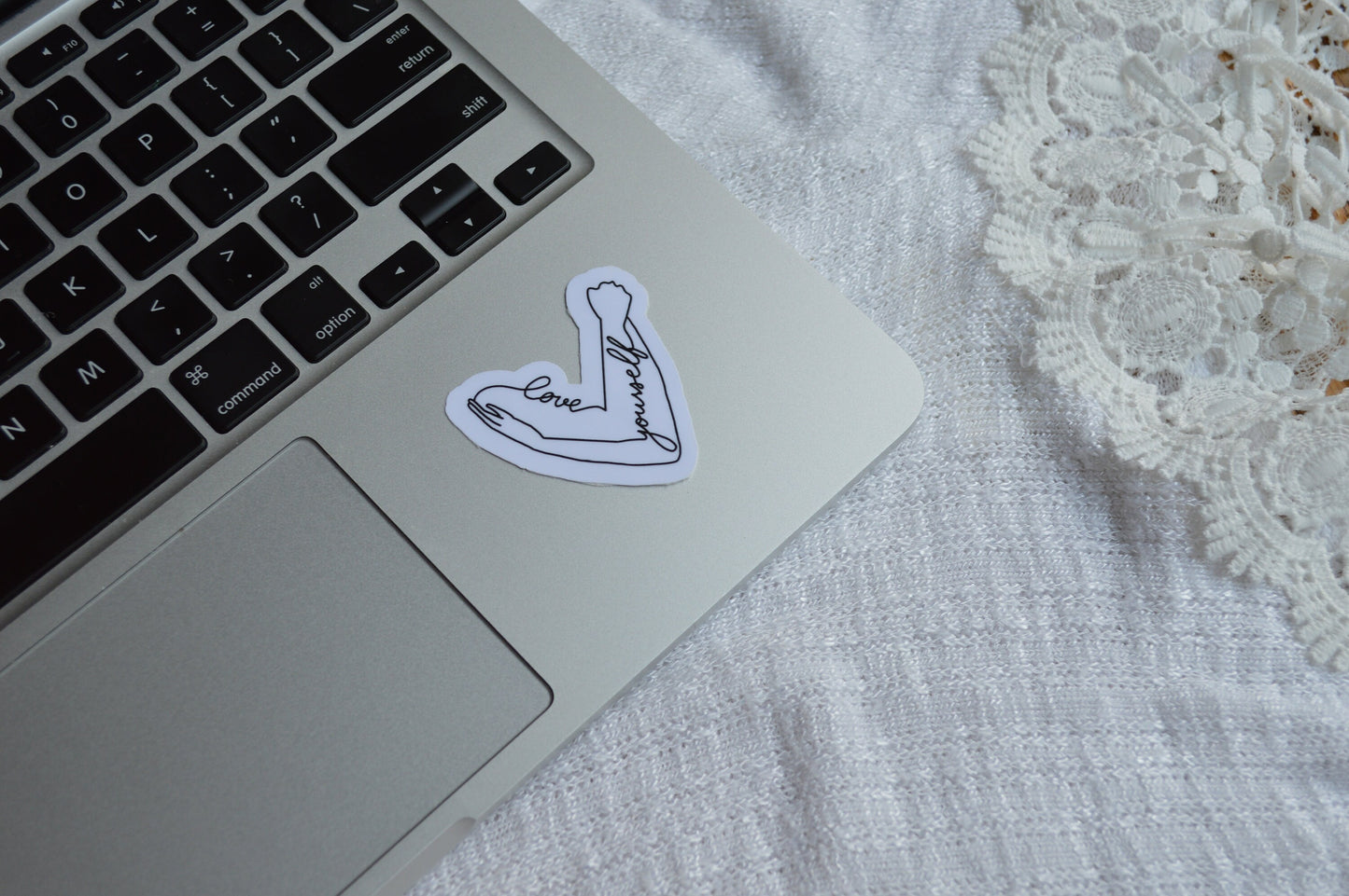 Love Yourself Heart Sticker, Hug Sticker, Self Love, Heart Decal, Positive Quote Sticker