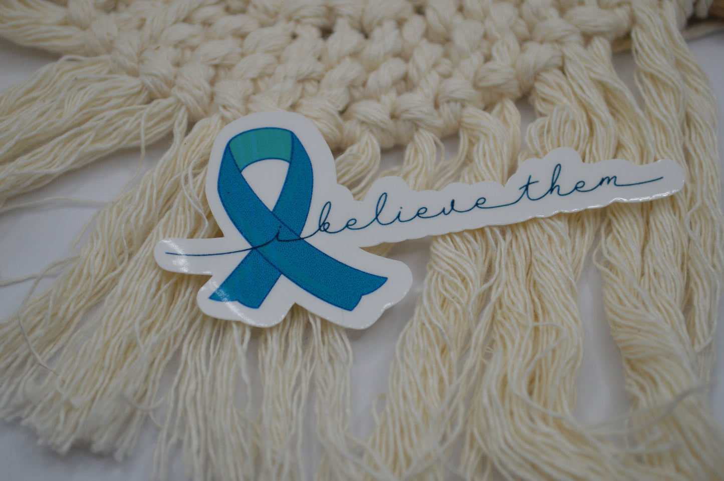 I Believe Them, Survivor Sticker, Women's Rights Sticker, Me Too Movement Decal, Awareness Sticker, Awareness Ribbon