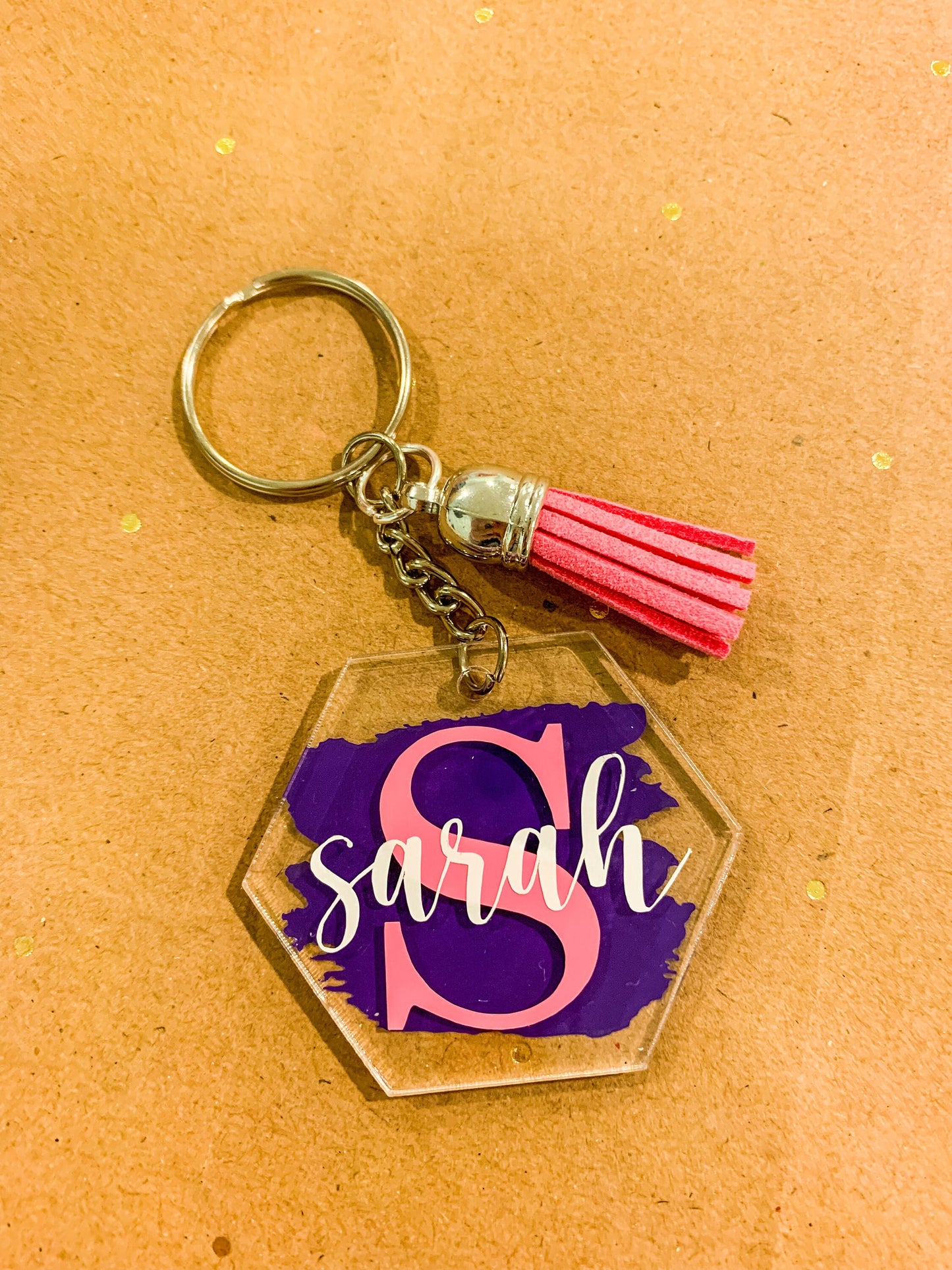 Personalized Acrylic Keychain, Custom Monogram Keychain, Initial Keyring, Bridesmaids Gift, Purse Charm, Name Backpack Tag, Monogram Name