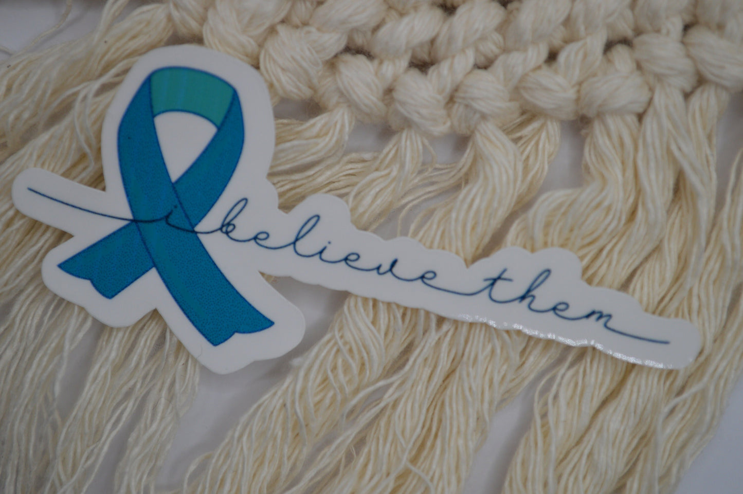 I Believe Them, Survivor Sticker, Women's Rights Sticker, Me Too Movement Decal, Awareness Sticker, Awareness Ribbon