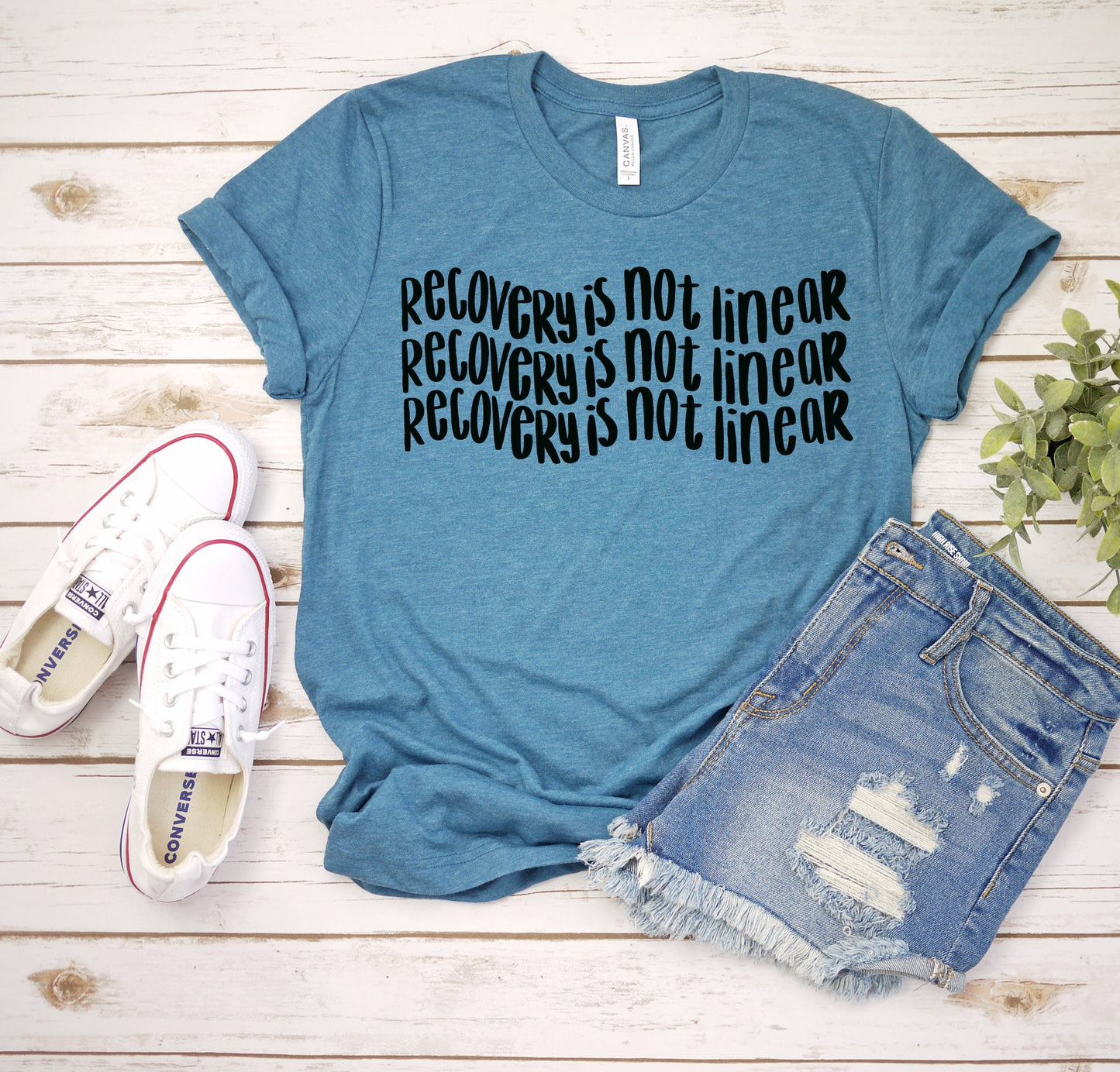 Recovery Is Not Linear T-Shirt, Recovery T-shirt, Inspirational Shirt, Mental Health T-shirt, Custom T-shirt