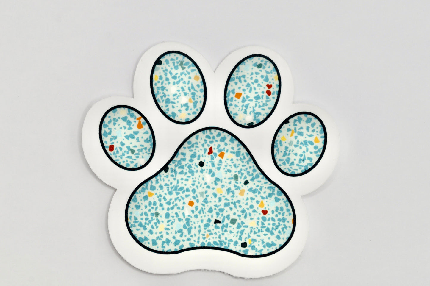 Terrazzo Paw Print, Paw Print Sticker, Positive Sticker, Paw Print Decal, Terrazzo Sticker