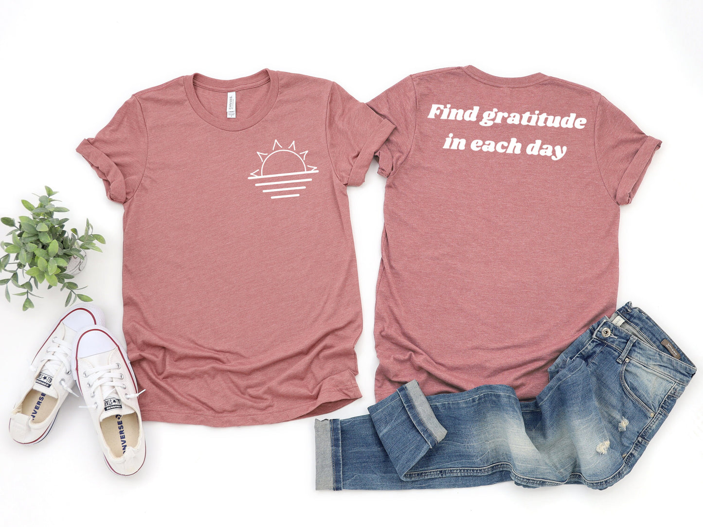 Find Gratitude In Each Day T-Shirt, Rising Sun T-shirt, Gratitude Shirt, Inspirational Shirt, Mental Health T-shirt, Custom T-shirt