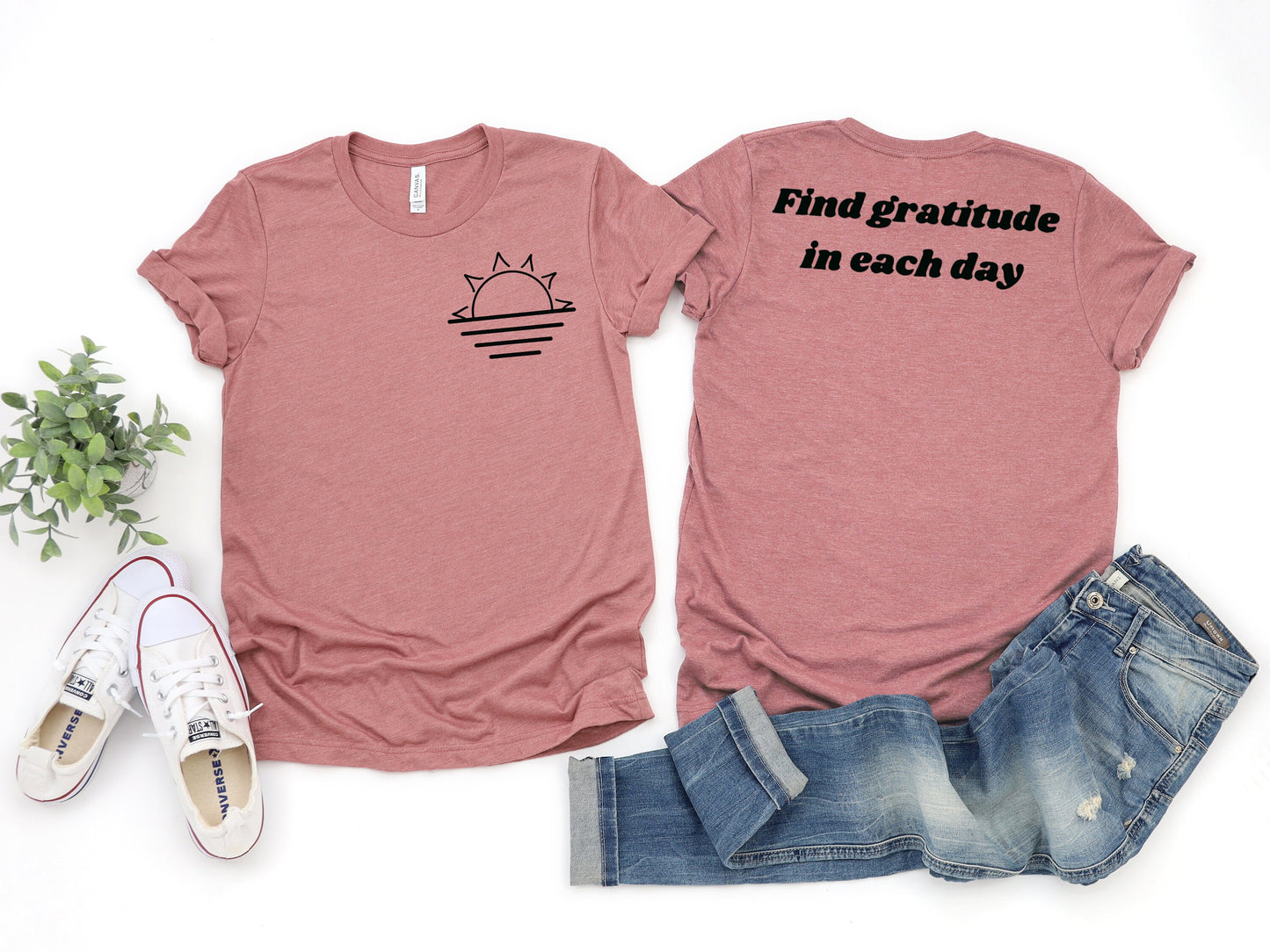 Find Gratitude In Each Day T-Shirt, Rising Sun T-shirt, Gratitude Shirt, Inspirational Shirt, Mental Health T-shirt, Custom T-shirt