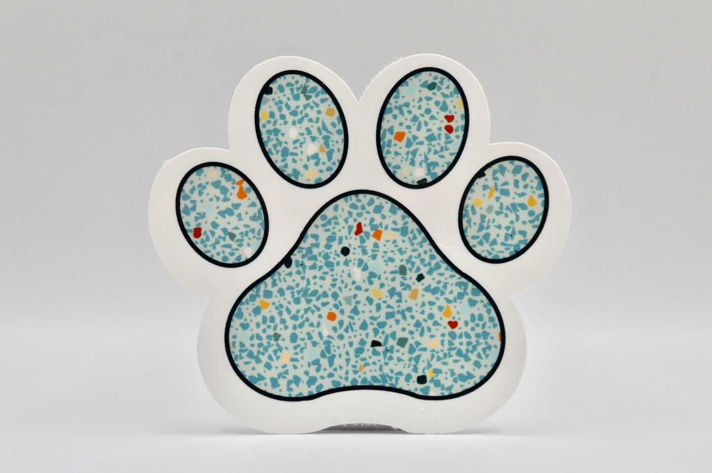 Terrazzo Paw Print, Paw Print Sticker, Positive Sticker, Paw Print Decal, Terrazzo Sticker