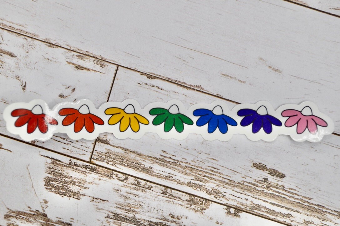 Rainbow Flower Sticker, Flower Rainbow, PRIDE Sticker, Rainbow Aesthetic