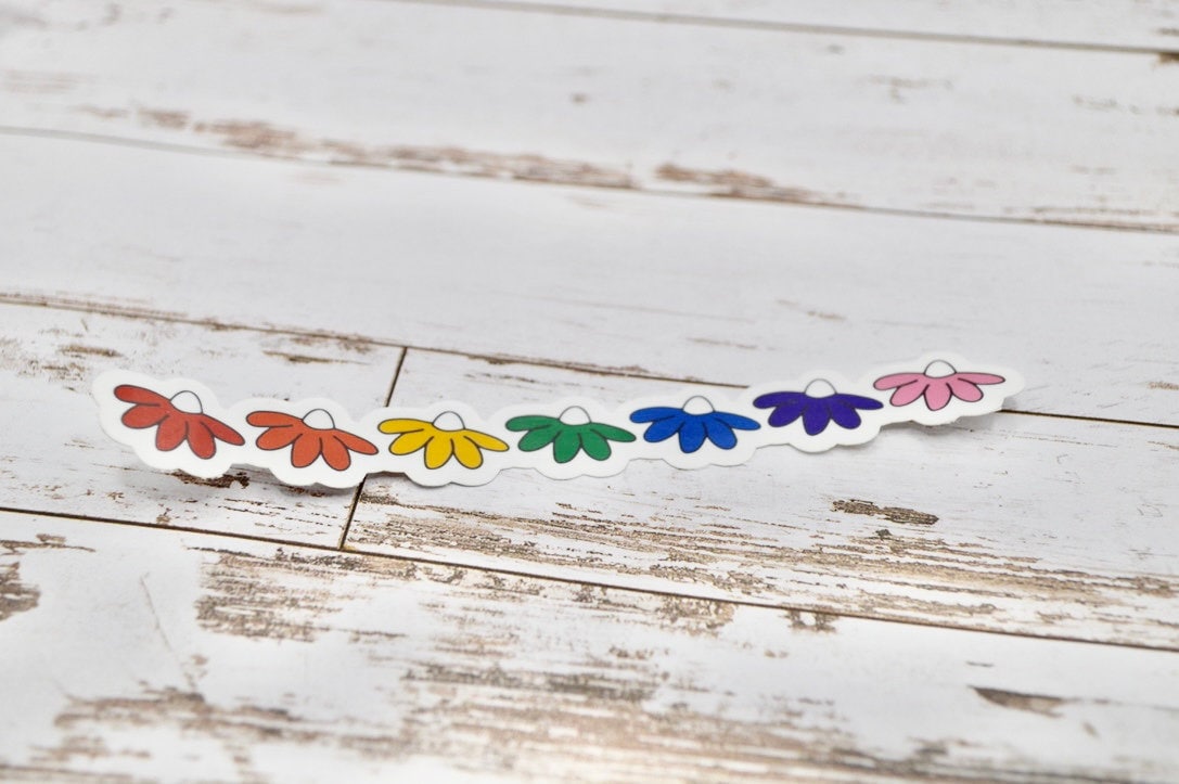 Rainbow Flower Sticker, Flower Rainbow, PRIDE Sticker, Rainbow Aesthetic