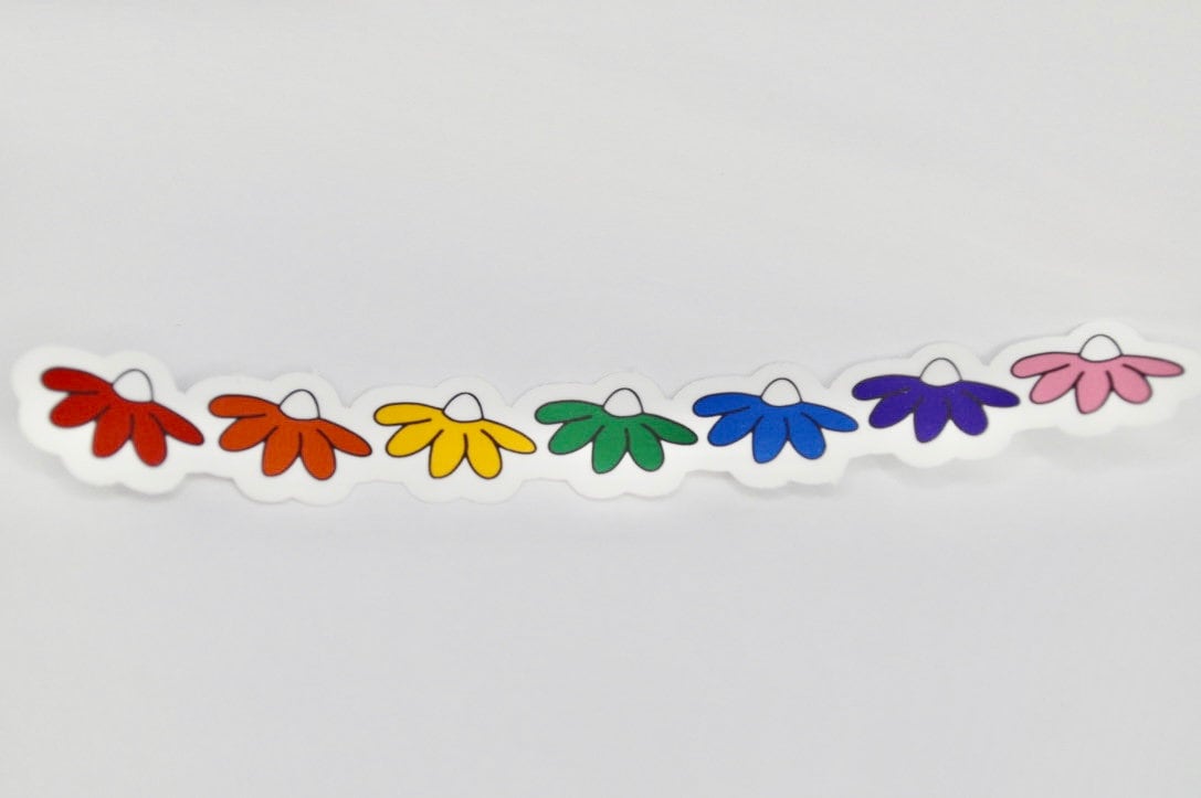 Rainbow Flower Sticker, Flower Rainbow, PRIDE Sticker, Rainbow Aesthetic