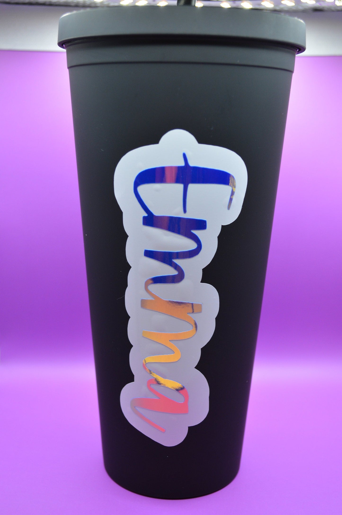 Personalized Tumbler with Straw, Bridesmaid Gift, Custom Tumbler, Matte Tumbler, Monogrammed Tumbler